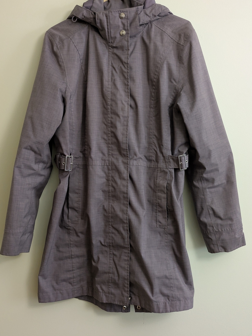 The North Face Women’s Hooded Trench/Rain Jacket – Grey – Size Large